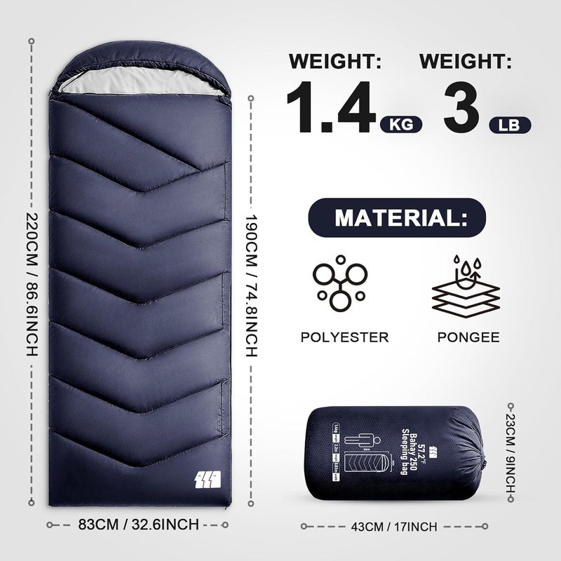 TANSTRIDER Ultralight Warm Weather Sleeping Bag - Portable, Waterproof, Compact Lightweight, Comfort with Compression Sack - Great for Outdoor Camping, Backpacking & Hiking - Image 2